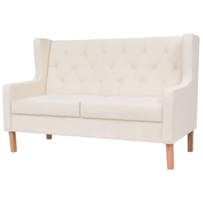 VIDAXL  canap&eacute; &agrave; 2 places tissu blanc 245450