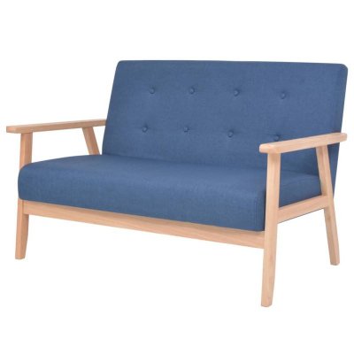 VIDAXL  - Canap&eacute; &agrave; 2 places Tissu Bleu Blue