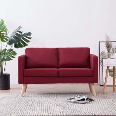 VIDAXL  - Canap&eacute; &agrave; 2 places Tissu Rouge bordeaux Red