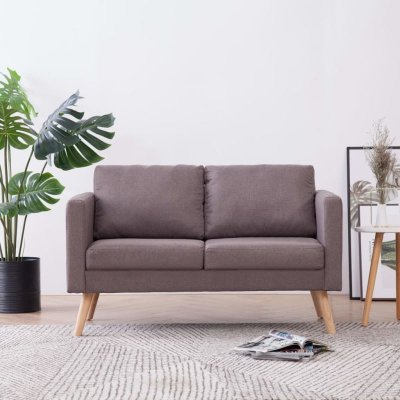 VIDAXL  - Canap&eacute; &agrave; 2 places Tissu Taupe Taupe