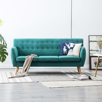 VIDAXL  Canap&eacute; &agrave; 3 places Rev&ecirc;tement en tissu 172x70x82 cm Vert 