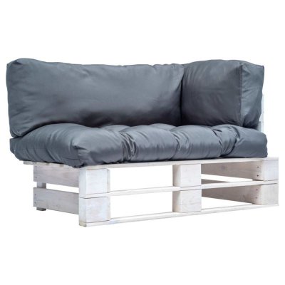 VIDAXL  canap&eacute; de jardin palette avec coussins gris pin&egrave;de 277381