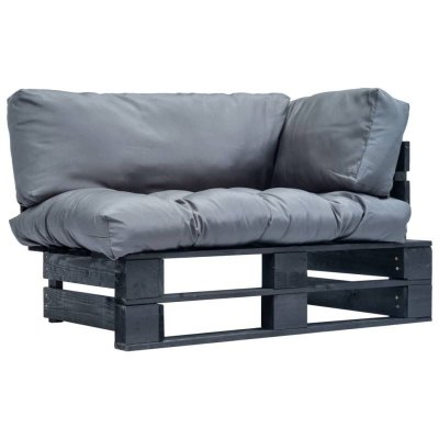 VIDAXL  canap&eacute; de jardin palette avec coussins gris pin&egrave;de 277414
