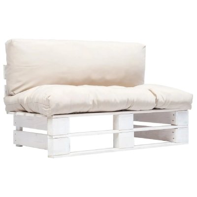 VIDAXL  canap&eacute; de jardin palette avec coussins sable pin&egrave;de 277377