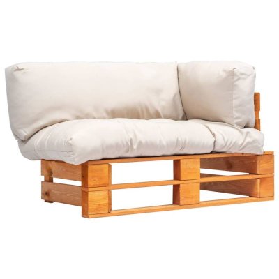 VIDAXL  canap&eacute; de jardin palette avec coussins sable pin&egrave;de 277446