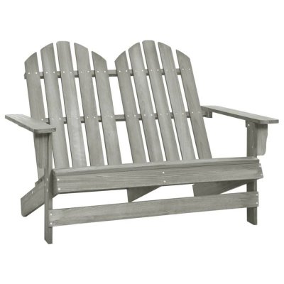 VIDAXL  chaise de jardin adirondack 2 places bois de sapin massif gris