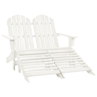 VIDAXL  chaise de jardin adirondack 2 places et repose-pied sapin blanc