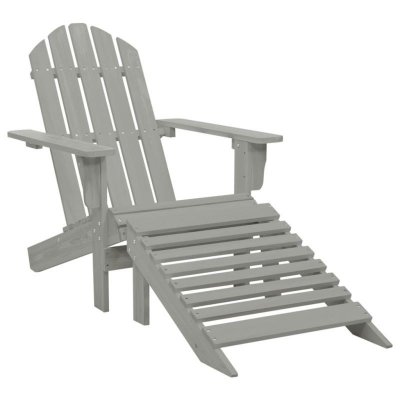 VIDAXL  chaise de jardin avec pouf bois gris 45700