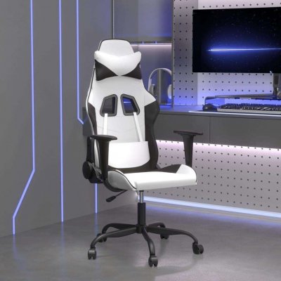 VIDAXL  chaise de jeu blanc et noir similicuir 