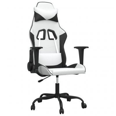 VIDAXL  chaise de jeu de massage blanc et noir similicuir 