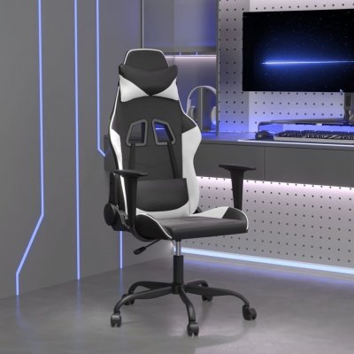 VIDAXL  chaise de jeu de massage noir et blanc similicuir 