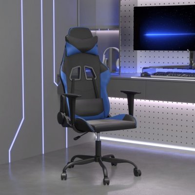 VIDAXL  chaise de jeu de massage noir et bleu similicuir 