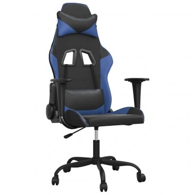 VIDAXL  chaise de jeu noir et bleu similicuir 