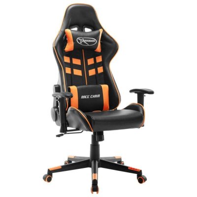 VIDAXL  chaise de jeu noir et orange cuir artificiel