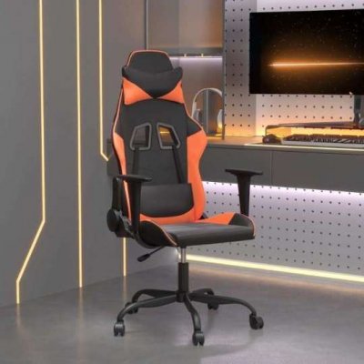 VIDAXL  chaise de jeu noir et orange similicuir 