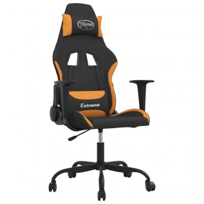 VIDAXL  chaise de jeu noir et orange tissu