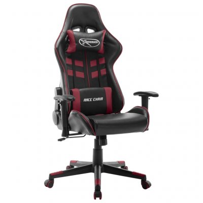 VIDAXL  chaise de jeu noir et rouge bordeaux cuir artificiel