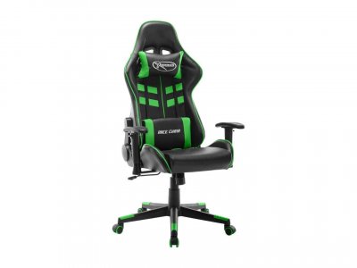 Vidaxl chaise de jeu noir et vert cuir artificiel
