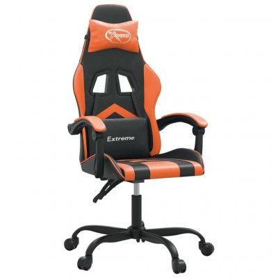VIDAXL  chaise de jeu pivotante noir et orange similicuir