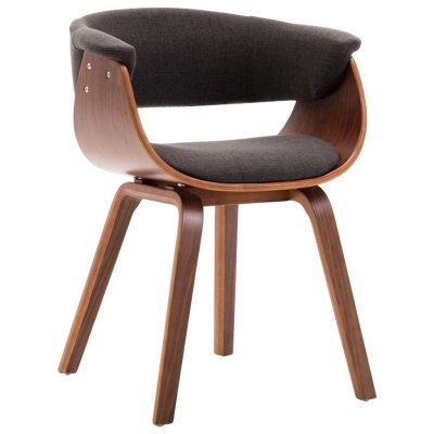 Vidaxl - Chaise de salle &agrave; manger Gris Bois courb&eacute; et tissu Gris