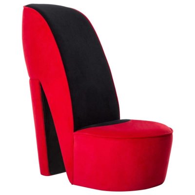 Vidaxl - Chaise en forme de talon haut Rouge Velours Rouge