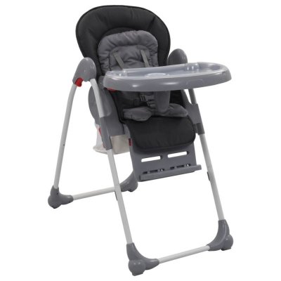 VIDAXL  Chaise haute pour b&eacute;b&eacute; Gris 