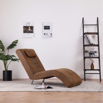 Vidaxl - Chaise longue avec oreiller Marron Similicuir daim Marron
