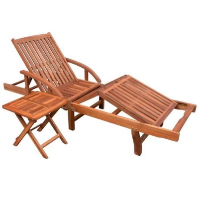 VIDAXL  chaise longue avec table bois d'acacia solide 42594