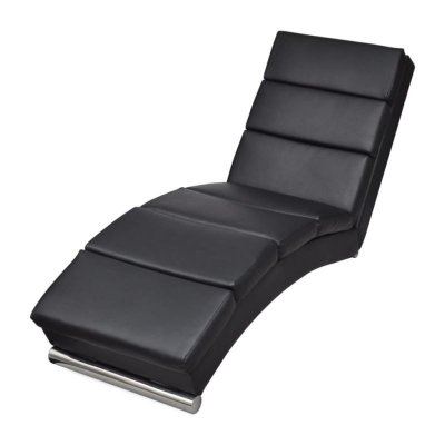 Vidaxl chaise longue cuir synth&eacute;tique noir 240711