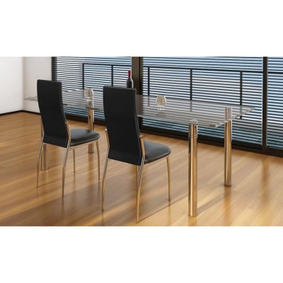 Vidaxl chaises &agrave; manger lot de 2 noir similicuir 60569