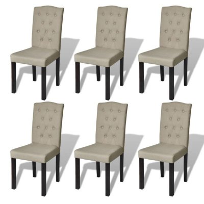Vidaxl chaises &agrave; manger lot de 6 poil de chameau tissu 160790