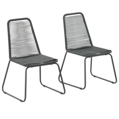VIDAXL  chaises d'ext&eacute;rieur 2 pcs r&eacute;sine tress&eacute;e noir 44442