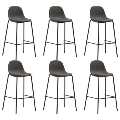 Vidaxl chaises de bar lot de 6 gris fonc&eacute; tissu 3051099