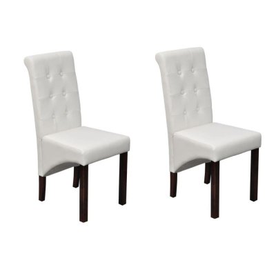 Vidaxl chaises de salle &agrave; manger 2 pcs blanc similicuir 60624