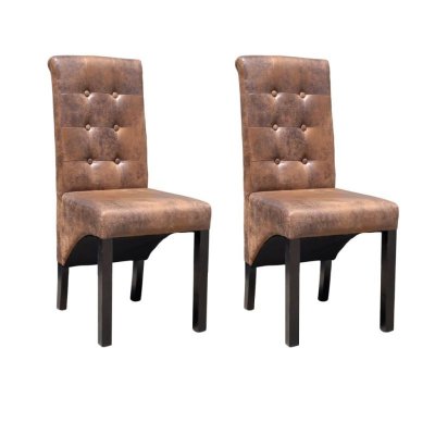 Vidaxl chaises de salle &agrave; manger 2 pcs marron similicuir 241157