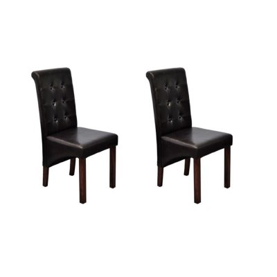 Vidaxl chaises de salle &agrave; manger 2 pcs marron similicuir 60622