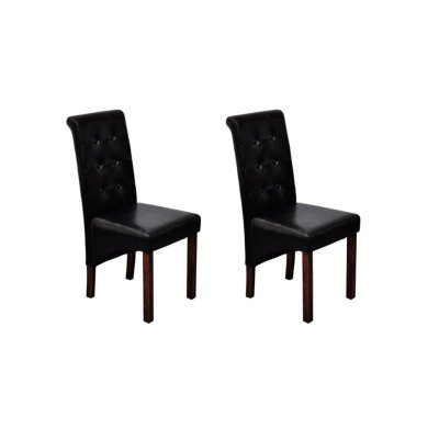 Vidaxl chaises de salle &agrave; manger 2 pcs noir similicuir 60623