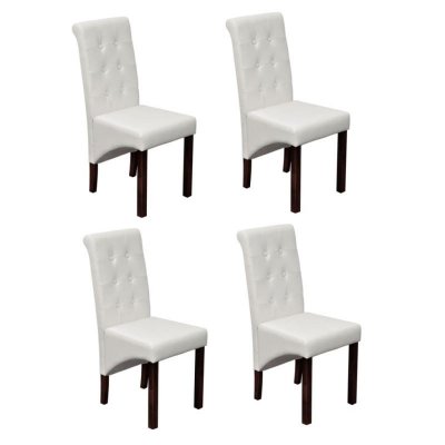 Vidaxl chaises de salle &agrave; manger 4 pcs blanc similicuir 160315