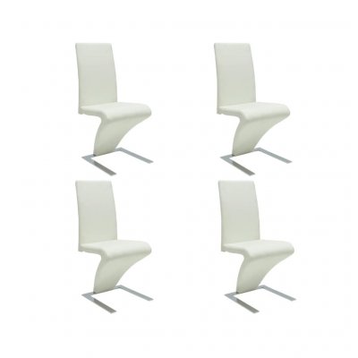 Vidaxl chaises de salle &agrave; manger 4 pcs blanc similicuir 160565