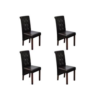 Vidaxl chaises de salle &agrave; manger 4 pcs marron similicuir 160319