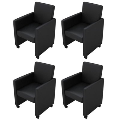 Vidaxl chaises de salle &agrave; manger 4 pcs noir similicuir 160183