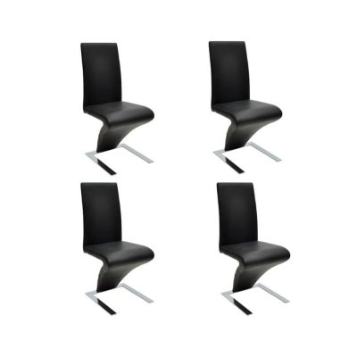 Vidaxl chaises de salle &agrave; manger 4 pcs noir similicuir 160563
