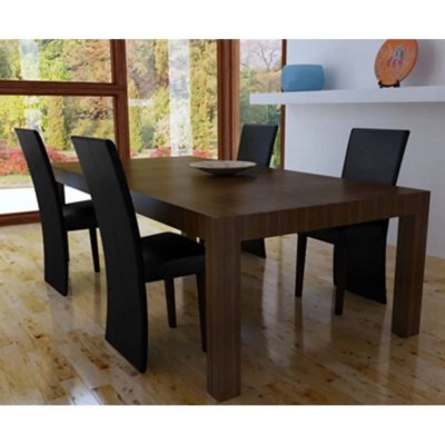 Vidaxl - Chaises de salle &agrave; manger 4 pcs Noir Similicuir Black