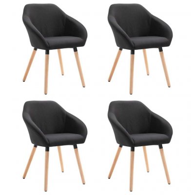 Vidaxl - Chaises de salle &agrave; manger 4 pcs Noir Tissu Black