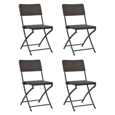 VIDAXL  chaises pliables de jardin 4 pcs pehd et acier 44552