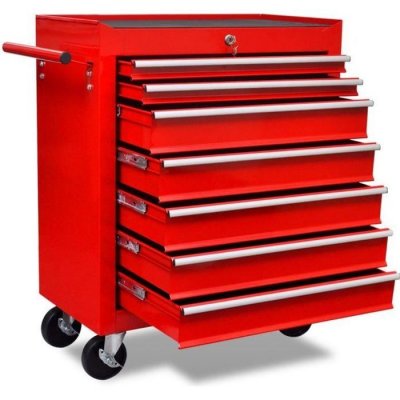 VIDAXL  - Chariot &agrave; outils d'atelier avec 7 tiroirs Rouge Rouge