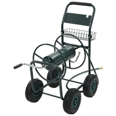 VIDAXL  - Chariot d&eacute;vidoir avec connecteur de tuyau 1/2 75 m Acier Vert