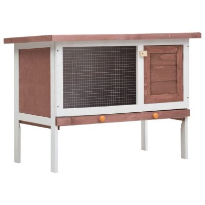 VIDAXL  - Clapier d'ext&eacute;rieur 1 niveau Marron Bois Marron