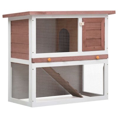 VIDAXL  - Clapier d'ext&eacute;rieur 1 porte Marron Bois Marron