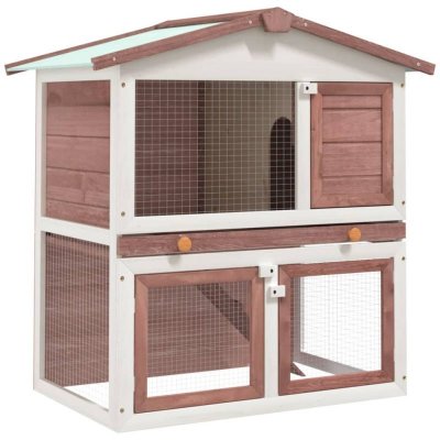 VIDAXL  - Clapier d'ext&eacute;rieur 3 portes Marron Bois Marron